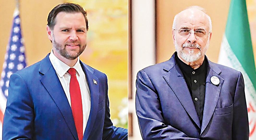 জে ডি ভ্যান্স ও মোহাম্মদ বাঘের গালিবাফ। ছবি: সংগৃহীত