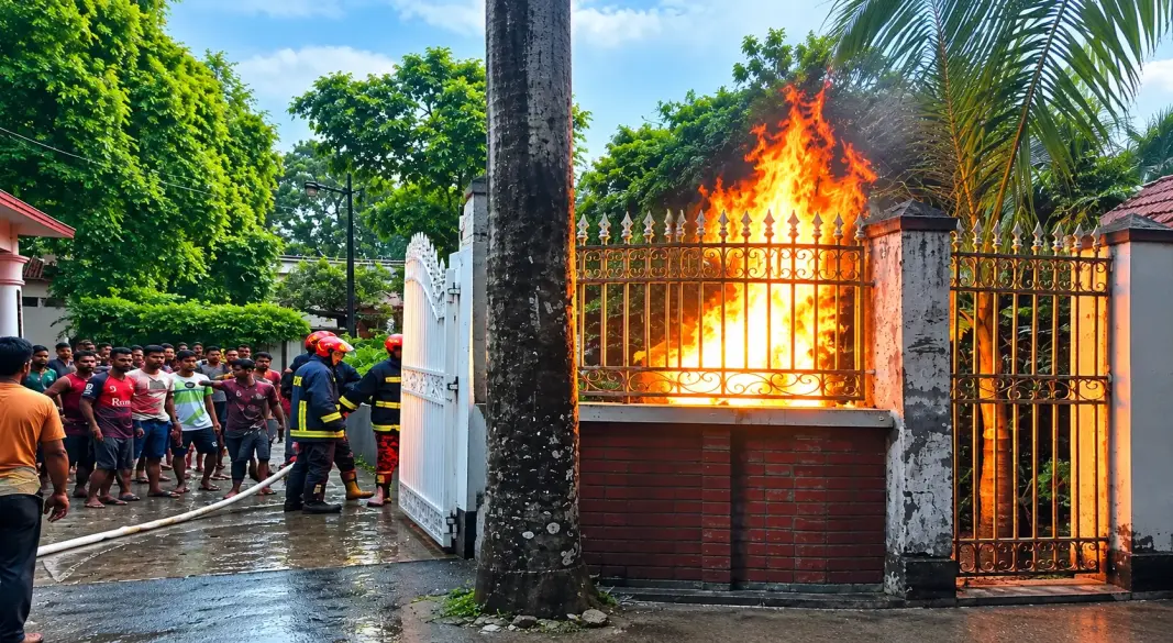 বজ্রপাতে দাউদাউ করে জ্বলছে বিদ্যুৎমন্ত্রী ইকবাল হাসান মাহমুদ টুকুর বাসার গ্যাসলাইন
