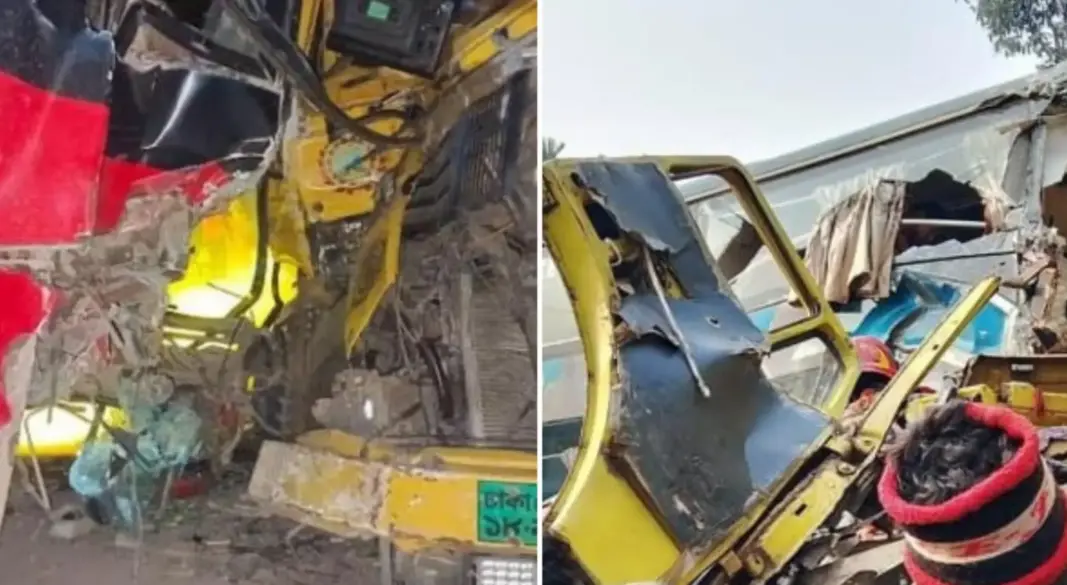 মহাসড়কে বাস-ট্রাকের ভ য়াবহ সংঘর্ষ, মুহূর্তেই নিভে গেল দুটি প্রাণ, পরিবারে কান্নার রোল