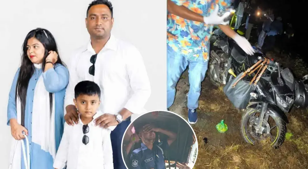 মৃত্যুর খবর শুনেই ছুটে গেলেন ডিউটিরত পুলিশ, ঘটনাস্থলে গিয়ে দেখলেন নিথর দেহটি নিজের সন্তানের I কোলাজ: আমেরিকা বাংলা