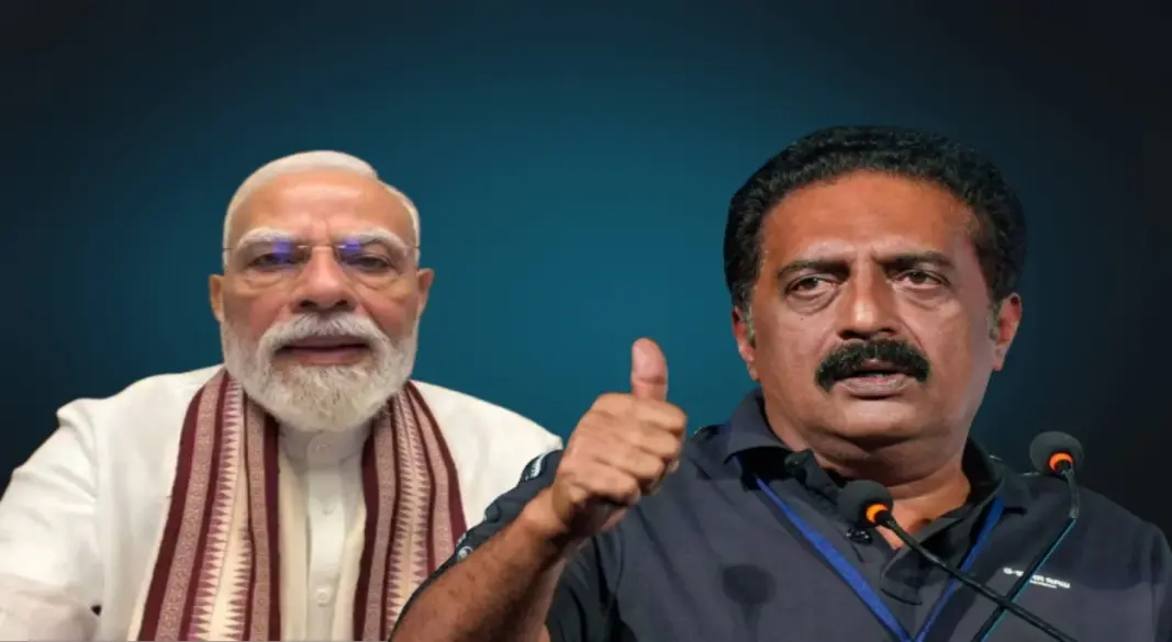 অভিনেতা ও অধিকারকর্মী প্রকাশ রাজ ভারতের ক্ষমতাসীন সরকারের পরিবর্তনে গণতান্ত্রিক ও সাংবিধানিক পথ অনুসরণের আহ্বান জানিয়েছেন। গ্রাফিক্স: আমেরিকা বাংলা