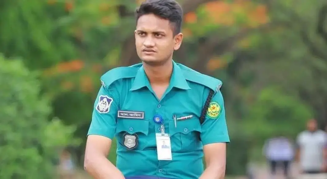 নাটোরের লালপুরে ইয়াবাসহ গ্রেপ্তার হওয়া পুলিশ কনস্টেবল আল-আমিন। ছবি: সংগৃহীত