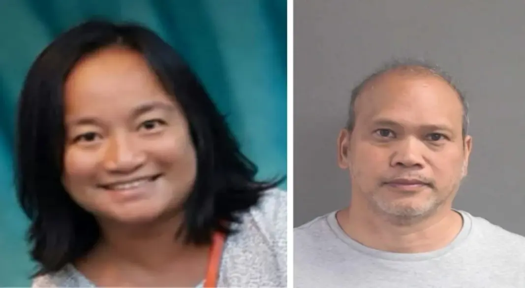 স্ত্রী মারিয়া গামিন্দের নিখোঁজের ঘটনায় প্রথম ডিগ্রির হত্যার অভিযোগে গ্রেপ্তার হয়েছেন এপিফানিও গামিন্দে। গ্রাফিক্স: আমেরিকা বাংলা
