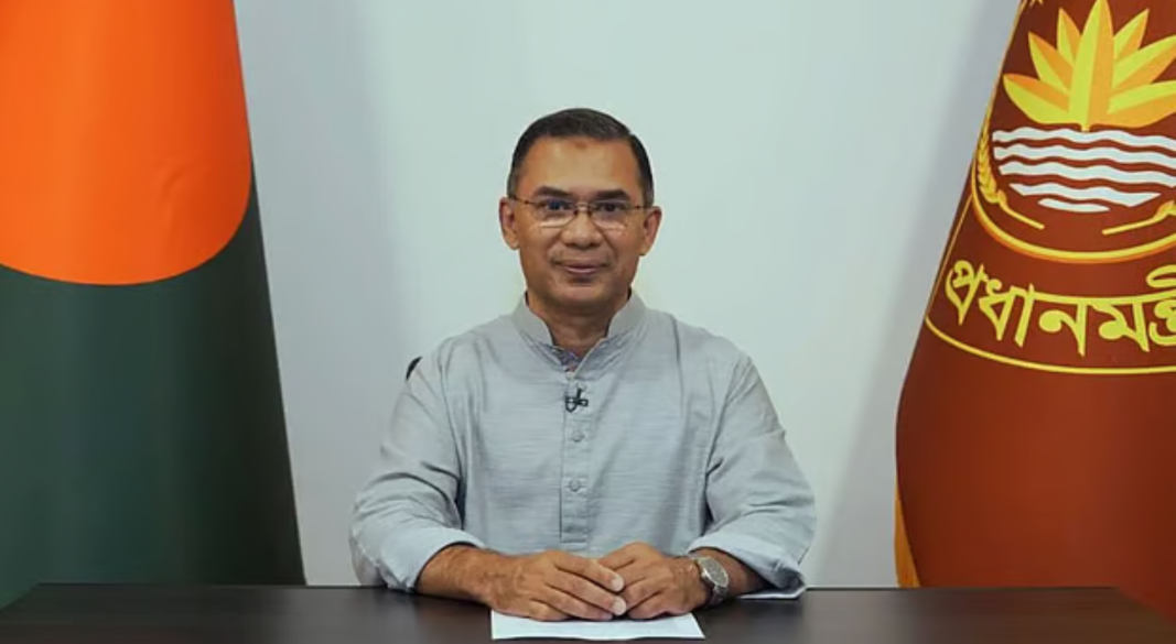 শুক্রবার সন্ধ্যায় টেলিভিশন বার্তায় প্রধানমন্ত্রী তারেক রহমান। ছবি : পিএমও
