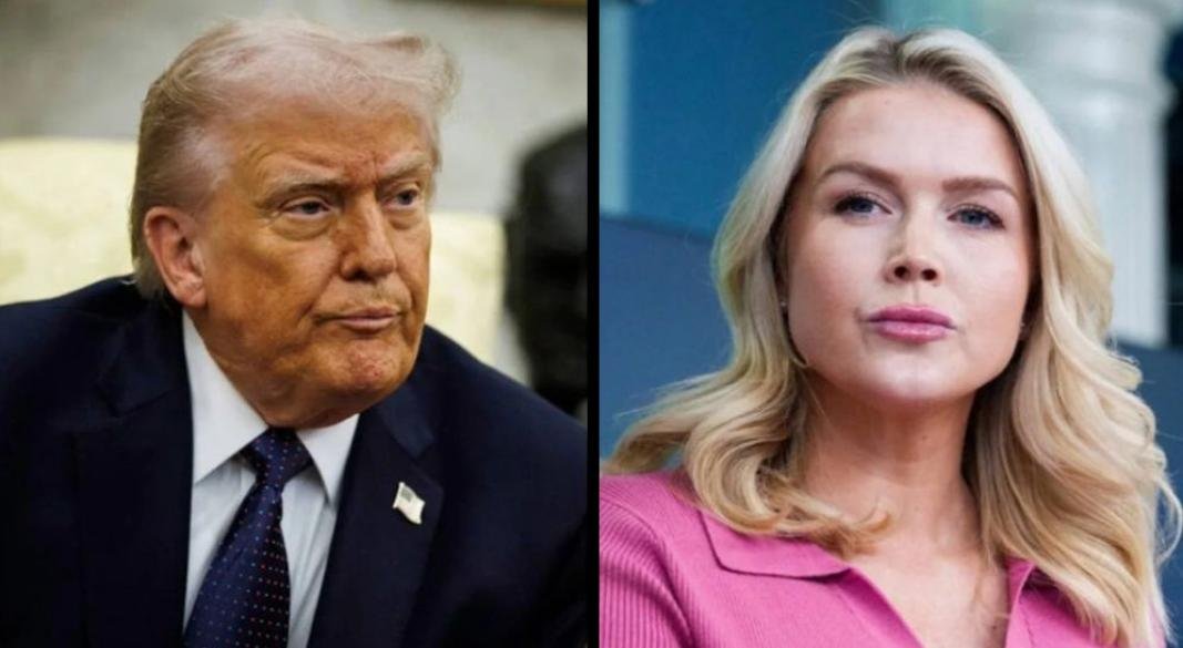 মার্কিন প্রেসিডেন্ট ডোনাল্ড ট্রাম্প এবং তাঁর প্রেস সচিব ক্যারোলিন লিভিট।