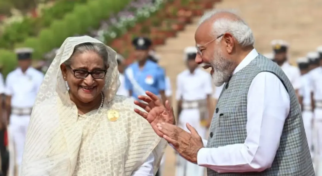 Indian Prime Minister Narendra Modi and Sheikh Hasina
