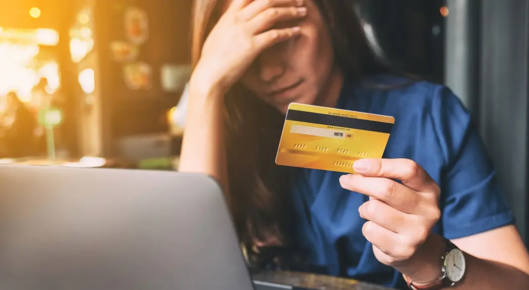 Woman Frustrated with Credit Card
